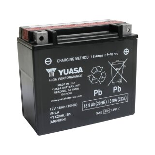 Maintenance Free High Performance YTX20HL-BS Batterie Dry Battery with Acid Pack Lead Acid, 310 A, 18.9 Ah