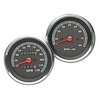 84-93 Style Speedometer Scale: 120 mph; Scale Color: black Chrome