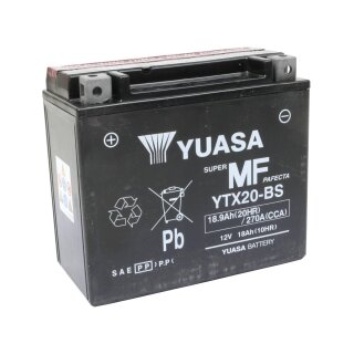 Maintenance Free YTX20L AGM Battery AGM, 270 A, 18.9 Ah