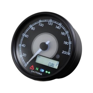 Velona80 Speedometer Scale: 200 mph; 200 km/h; Scale Color: black Black 80.0 mm