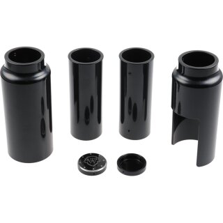 6-Piece Fork Covers with lower Fork Aluminum Covers With Logo Black Gloss Powder Coated