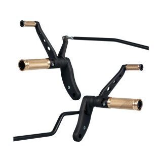 Thunderbike Base Brass Short Forward Control Kit (-32 mm), Black Forward Control Kit for Dyna