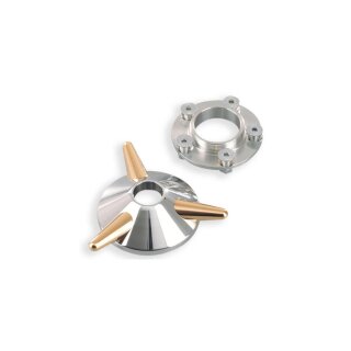 Vintage Spinner Axle Cover Brass Chrome