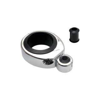 CABLE CLAMP 1 1/4-1 1/2" SINGLE THROTTLE / CLUTCH CABLE, CHROME