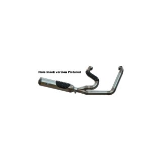 The Bound Bomb Outline Headpipes and BSL Muffler 2 1/4“ with Five Windows-Soundsystem, VA satin, Heat Shields hole raw