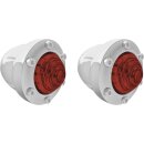 Tracker LED Turn Signal Chrome Red LED