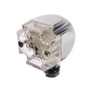 Short Maltese Cross LED Turn Signal Chrome Clear LED