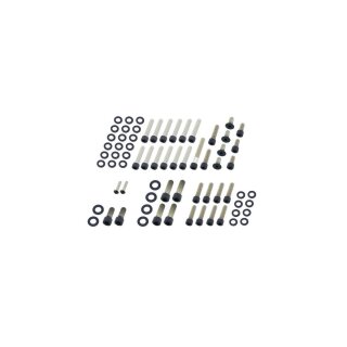 Drivetrain Screw Kits Kit includes screws for Side Covers, Inner Primary, Header Mount, Point Cover, Lifterbase Black Powder Coated