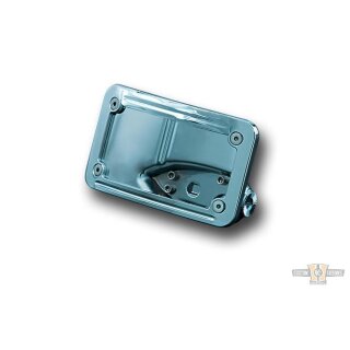Curved Horizontal Side Mount License Plate Kit Chrome