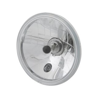 7" H4 Headlight Insert with Clear Lens and Parking Light With parking light Chrome Clear