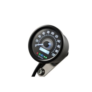 Velona60 Speedo- & Tachometer Scale: 200 km/h; with Indicators; Scale Color: black Black 60.0 mm