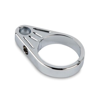 GROOVED BILLET CABLE CLAMP, CHROME