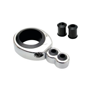 CABLE CLAMP 1 1/4-1 1/2" DUAL THROTTLE / CLUTCH CABLE, CHROME