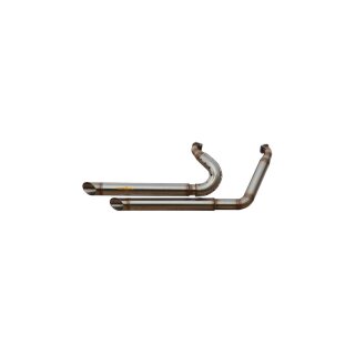 Top Chopp Slant Outline Headpipes 2 1/2“ VA Satin , Heat Shield Top Chopp Breakout / Dyna raw hole