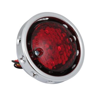 Retro Drilled LED Rücklicht without Bracket Chrome Black LED