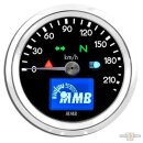 48 mm Basic Speedometer Scale: 120 mph; Scale Color:...