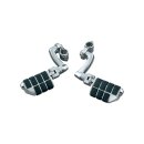 Longhorn Offset Highway Pegs with Dually & Magnum Quick Clamp 1-1/4" Engine Guards or Tubing Chrome