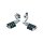 Longhorn Offset Highway Pegs with Dually & Magnum Quick Clamp 1-1/4" Engine Guards or Tubing Chrome
