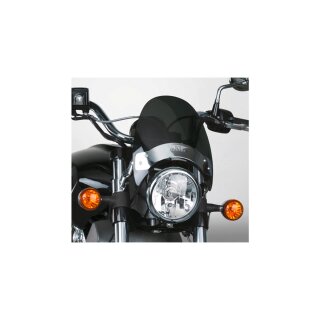 Flyscreen Windshield Kit Dark Tint Screen with Chrome Brackets 44-50mm Dark Smoke