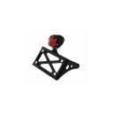 Horizontal License Plate Kit with LED Taillight Black Gloss