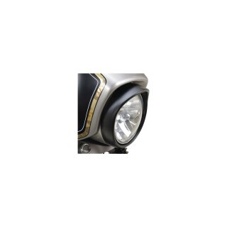 Visored Headlamp Trim Ring with Stamping Black