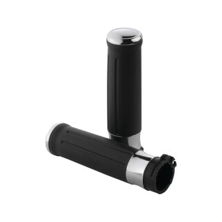 Contour Slim Line Rubber Grips Black 1" Anodized Cable operated