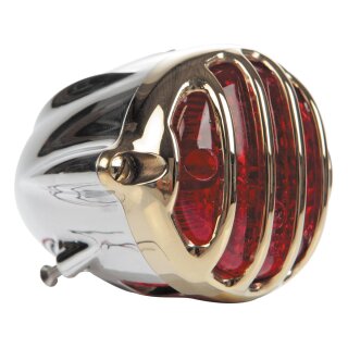 Alcatraz LED Taillight without Mounting Bracket Brass Polished Aluminium Dual Filament