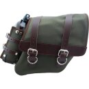 Canvas Solo Side Bag with Fuel Bottle Strut Mount Brown...