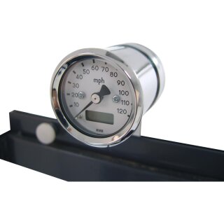 48 mm Basic Speedometer Scale: 120 mph; Scale Color: white Chrome 48.0 mm