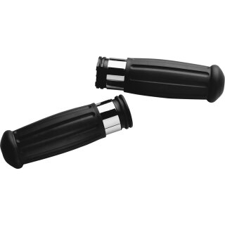 Antique Grips with Chrome accents Black 1" Throttle By Wire