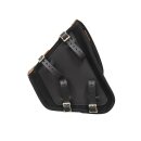 Canvas Swing Arm Saddle Bag With Black Straps Black Left