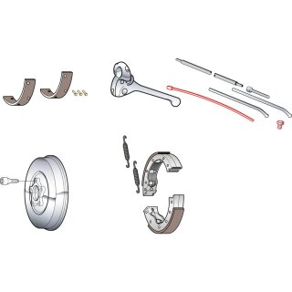 Drum Brake Cable Tube and Fitting, 14" long