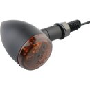 Micro Bullet Turn Signal Black Amber Halogen