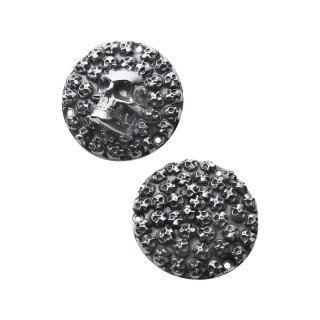 Big & Small Skulls Derby Cover by Skull Enterprises 3-hole Polished