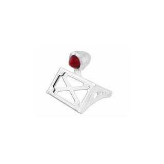 Horizontal License Plate Kit with LED Taillight Chrome