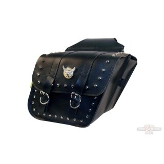 Willie & Max Studded Saddlebags with Eagle Concho, pair