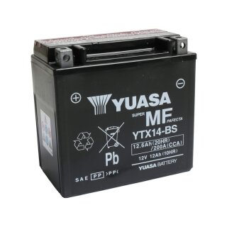 Maintance Free YTX14-BS Batterie Dry Battery with Acid Pack AGM 200 A 12.6 Ah