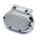 Transmission end cover ribbed, cable clutch. Chrome