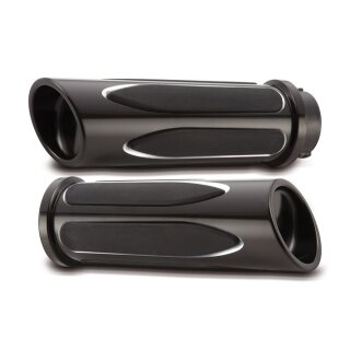 Arlen Ness, billet Deep Cut Comfort grips. Black