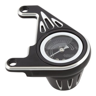 Arlen Ness, oil pressure gauge kit. Deep Cut, black