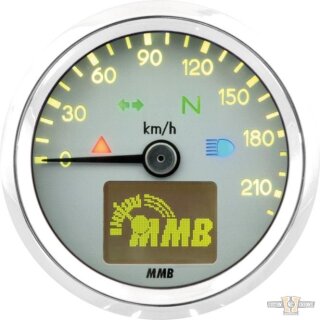 48 mm Basic Speedometer Scale: 220 km/h; Scale Color: white Chrome 48.0 mm