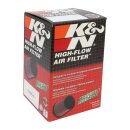 K&N, replacement air filter element. Black tip logo