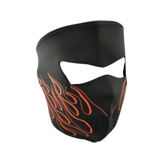Orange Flames Neoprene Full Face Mask