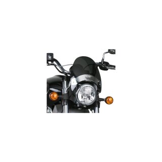 Flyscreen Windshield Kit Dark Tint Screen with Chrome Brackets Up to 43mm Dark Smoke