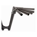 Arlen Ness, 1-1/4" modular drag bar. Black, 8" rise