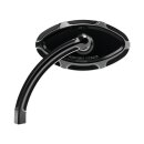 Beveled Cat Eye Mirror Short stem Black, Anodized