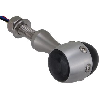Retro LED Turn Signal/Taillight/Brake Light Bezel: satin, Housing: satin, Stem color: aluminium satin Aluminum Satin Black Smoke LED