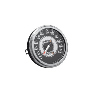 41-45 FL-Style Speedometer Scale: 120 mph; Scale Color: black/silver; Ratio 2:1