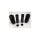 6-Piece Fork Covers with lower Fork Rubbers Without Cult-Werk Logo Black Gloss Powder Coated
