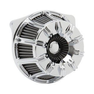 Arlen Ness 10 Gauge Inverted Luftfilter Kit chrom für Harley Dyna Softail 93-17
